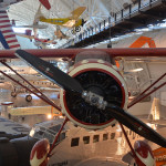Steven F. Udvar-Hazy Center: south hangar panorama, including De Havilland-Canada DHC-1A Chipmunk Pennzoil Special, Monocoupe 110 Special, Boeing 307, among others