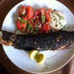 Grilled Bori fish Egyptian style, tomato salad and Tahini. Lunch 16.6.12